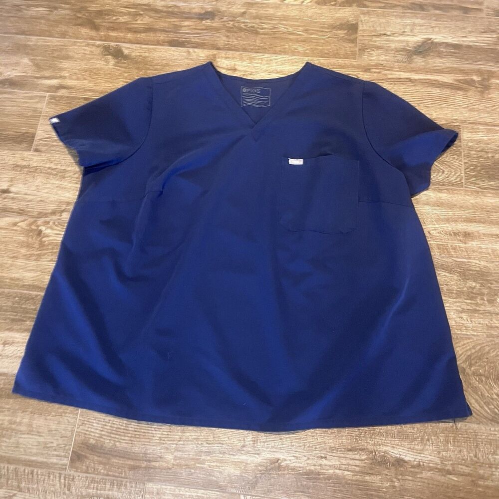 FIGS Top Womens 5XL Blue Catarina Technical Collection Scrub Tunic V Neck